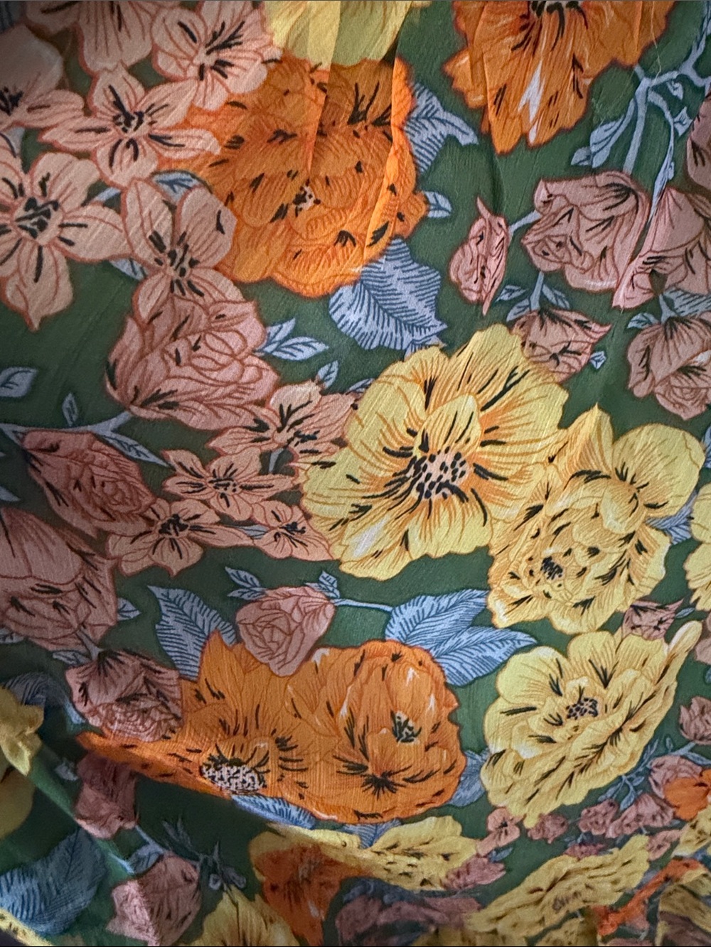 Astr Green & Yellow Floral Midi Dress - Picture 7 of 7